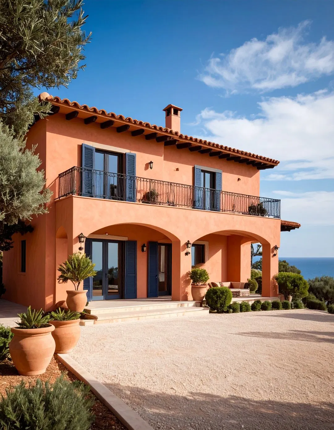 Mediterranean Terracotta Rose Villa
