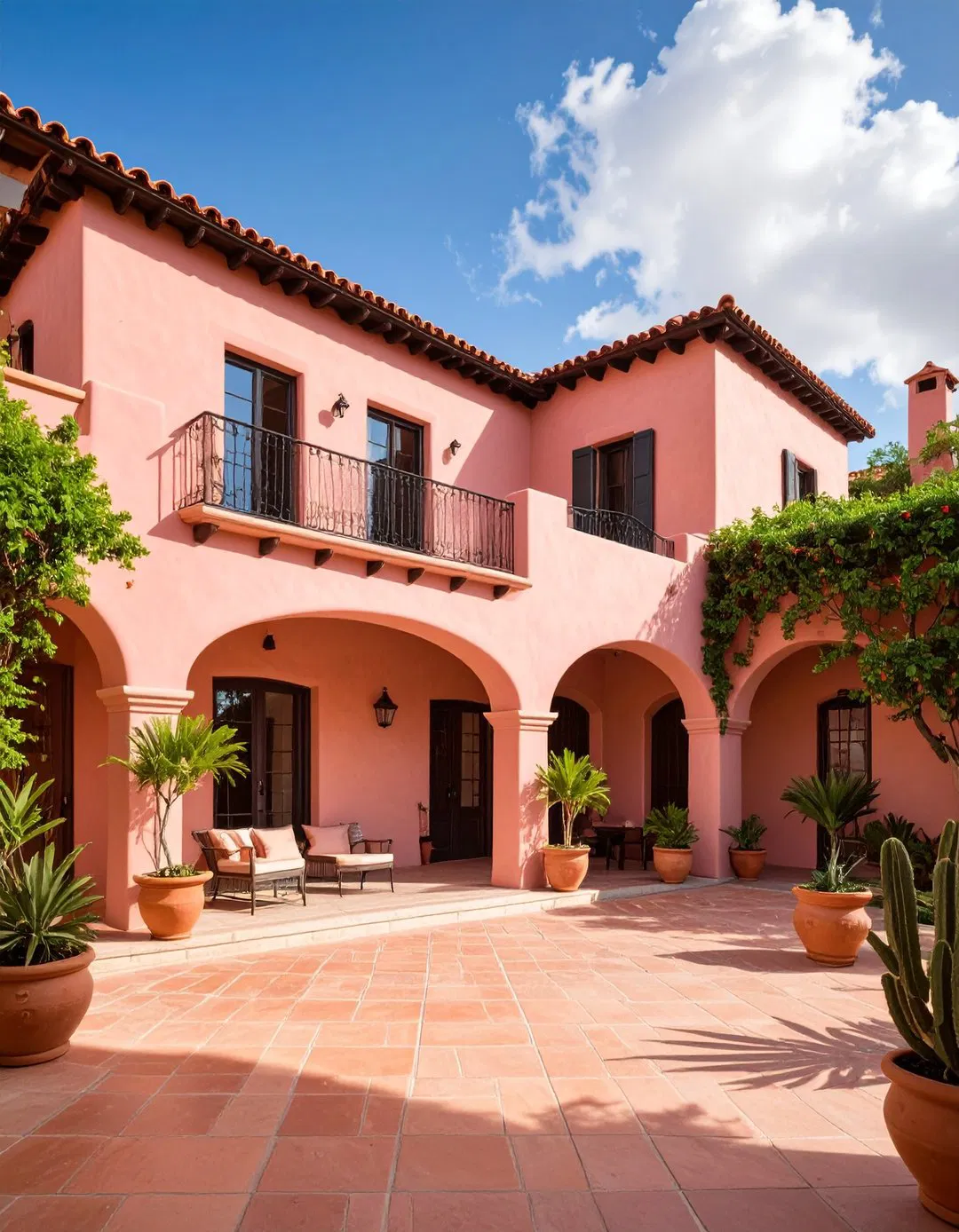 Spanish Colonial Pink Hacienda Style