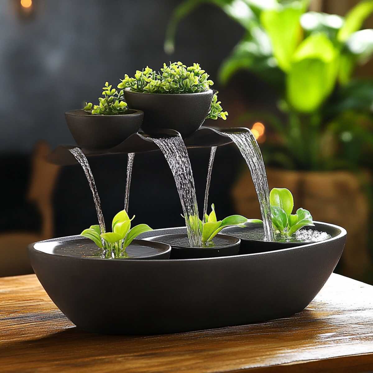 A small tabletop fountain