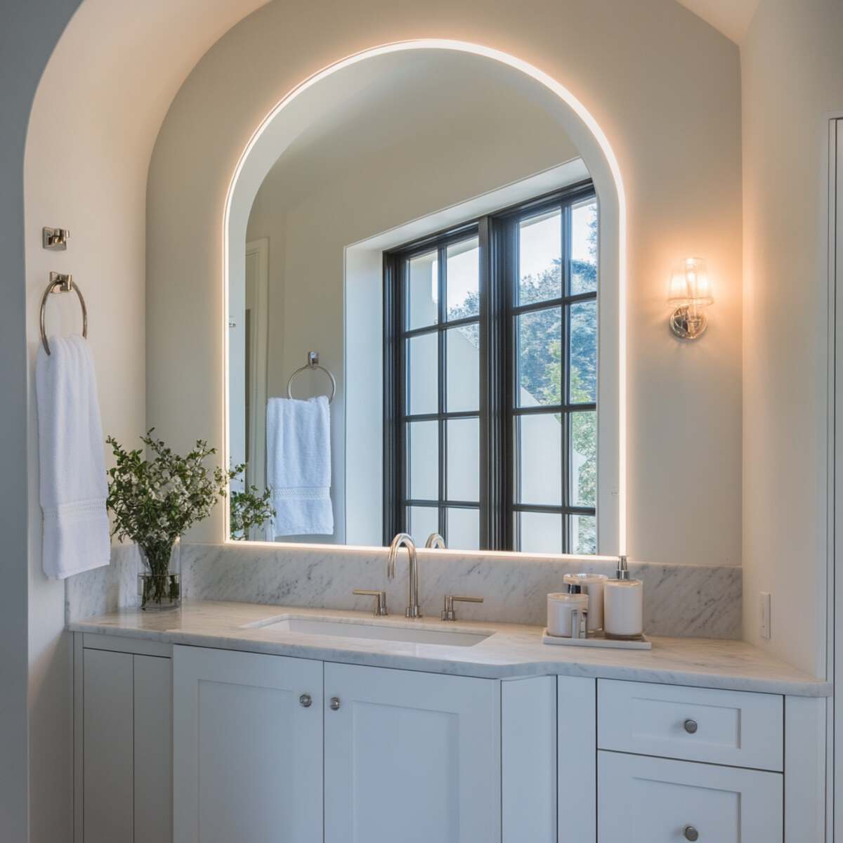 Backlit Arched LED Mirror