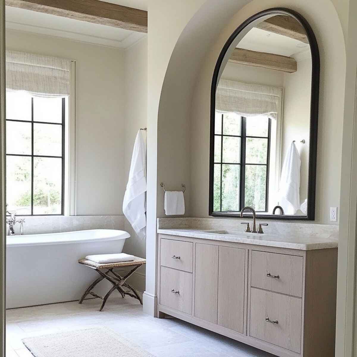 Oversized Arched Mirror as a Statement Piece