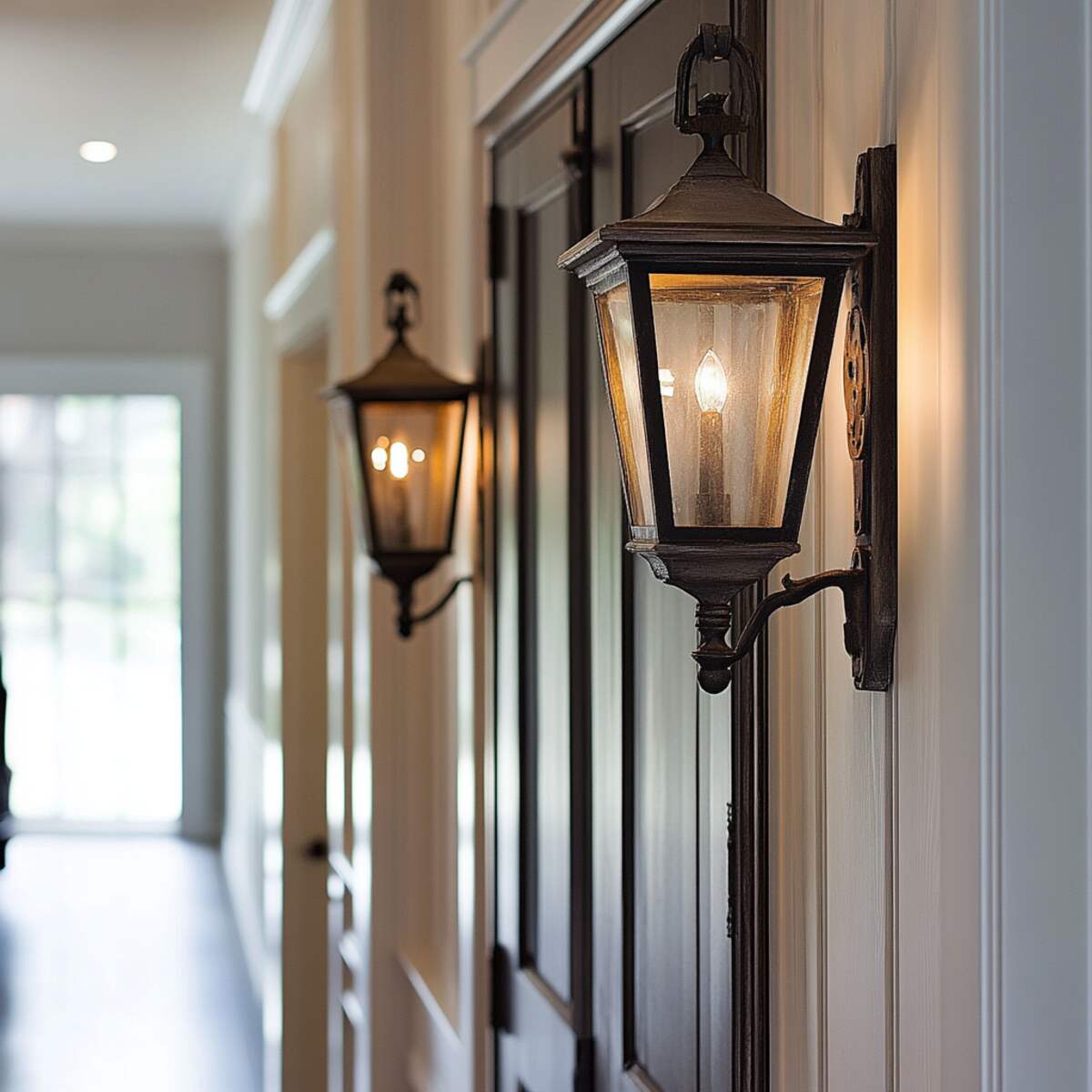 Rustic Lantern-Style Sconces - Hallway Wall Sconces Ideas