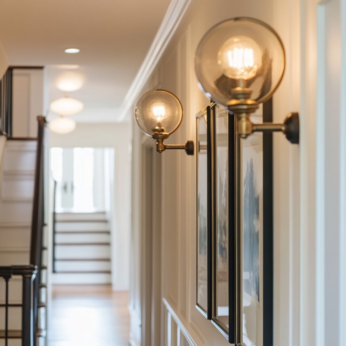 Mid-Century Globe Sconces - Hallway Wall Sconces Ideas