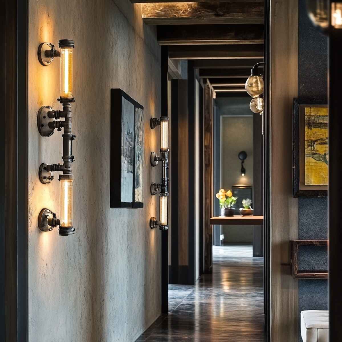 Industrial Pipe Wall Sconces - Hallway Wall Sconces Ideas