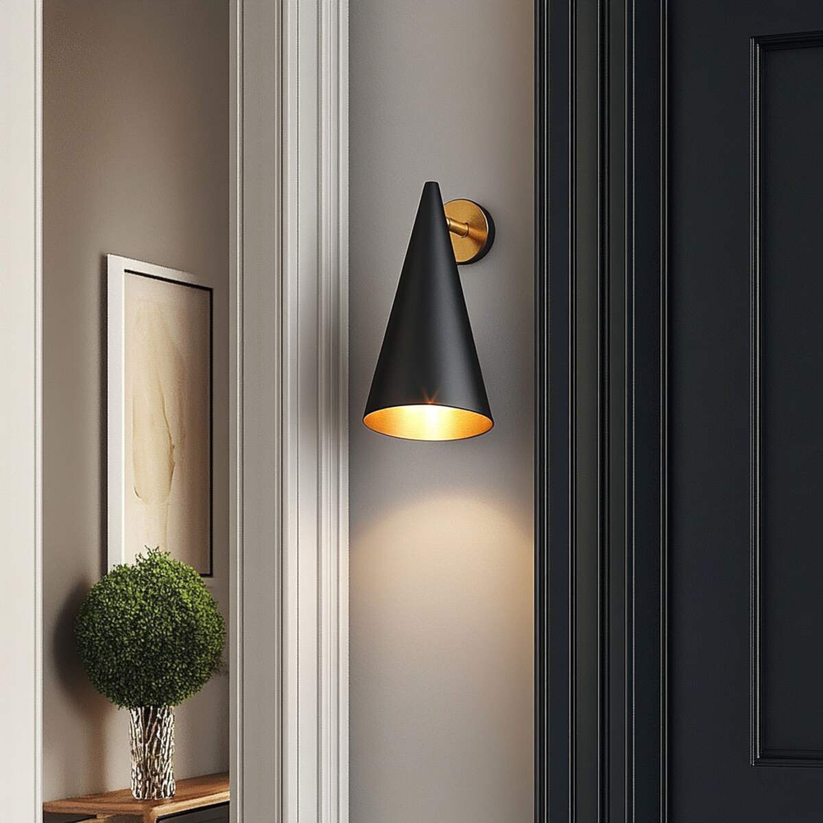Gold Leaf Sculptural Sconces - Hallway Wall Sconces Ideas