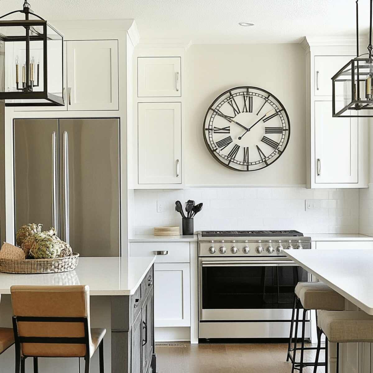 Statement Clock Above Fridge