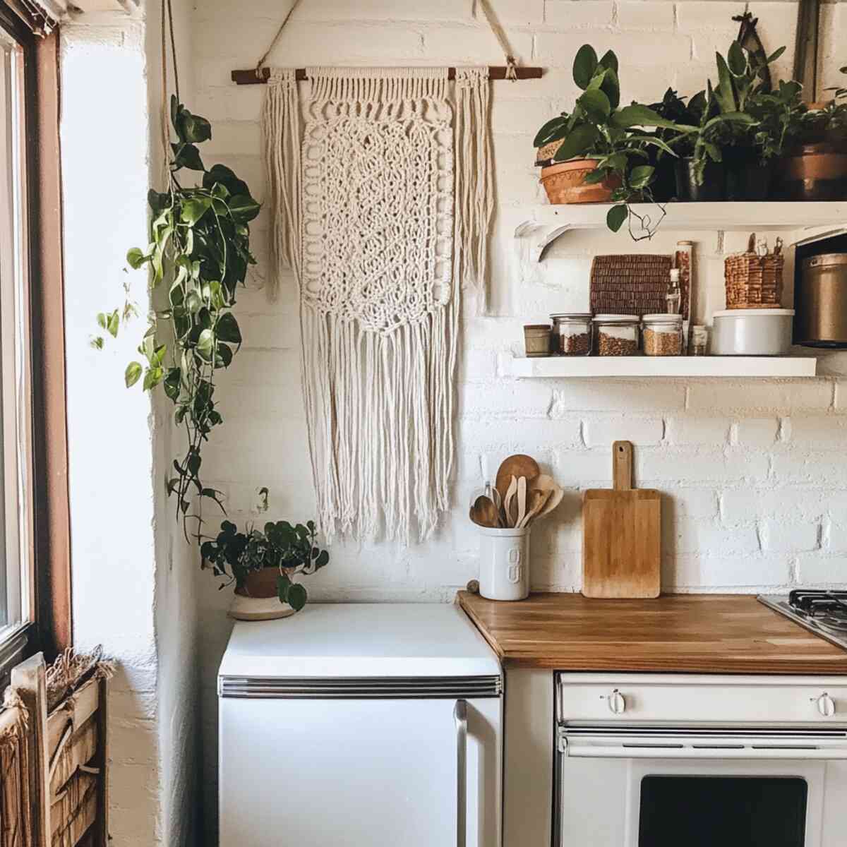 Macramé Hanging Above Fridge