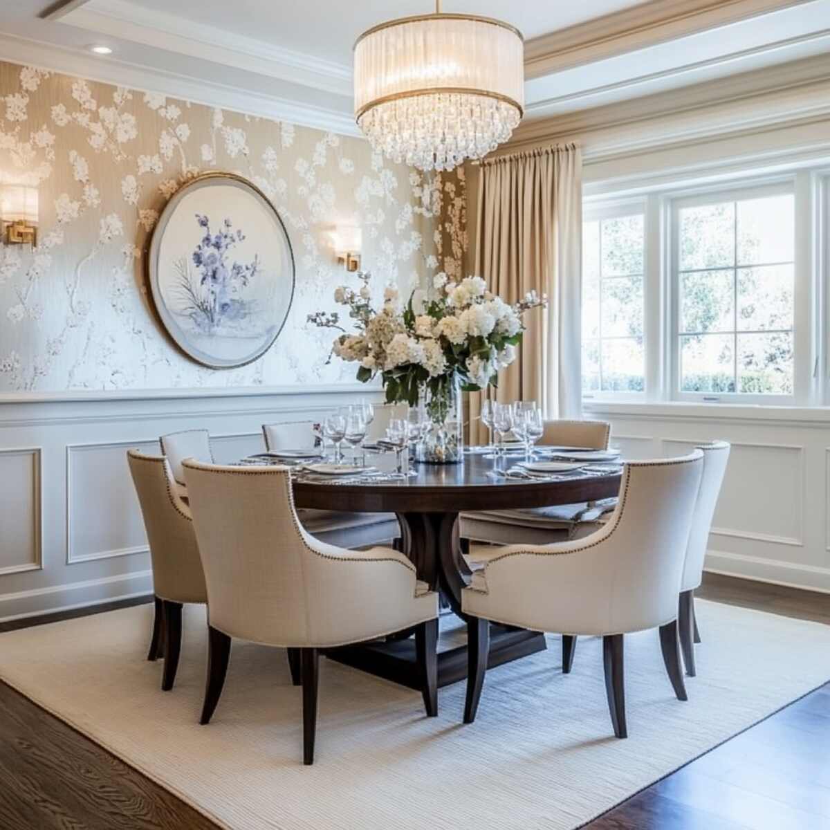 Wallpapered Wainscoting Panels