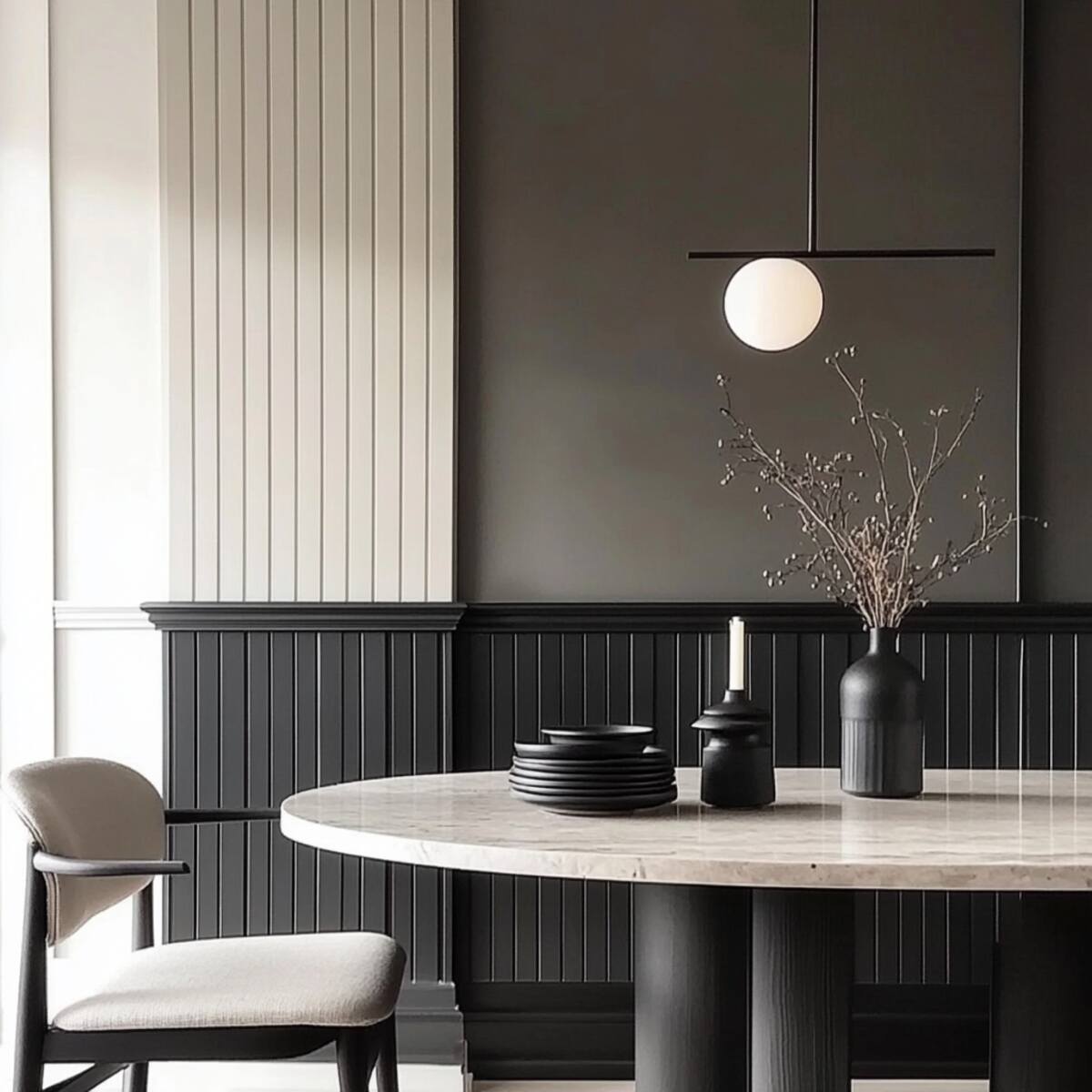 High-Contrast Modern Wainscoting