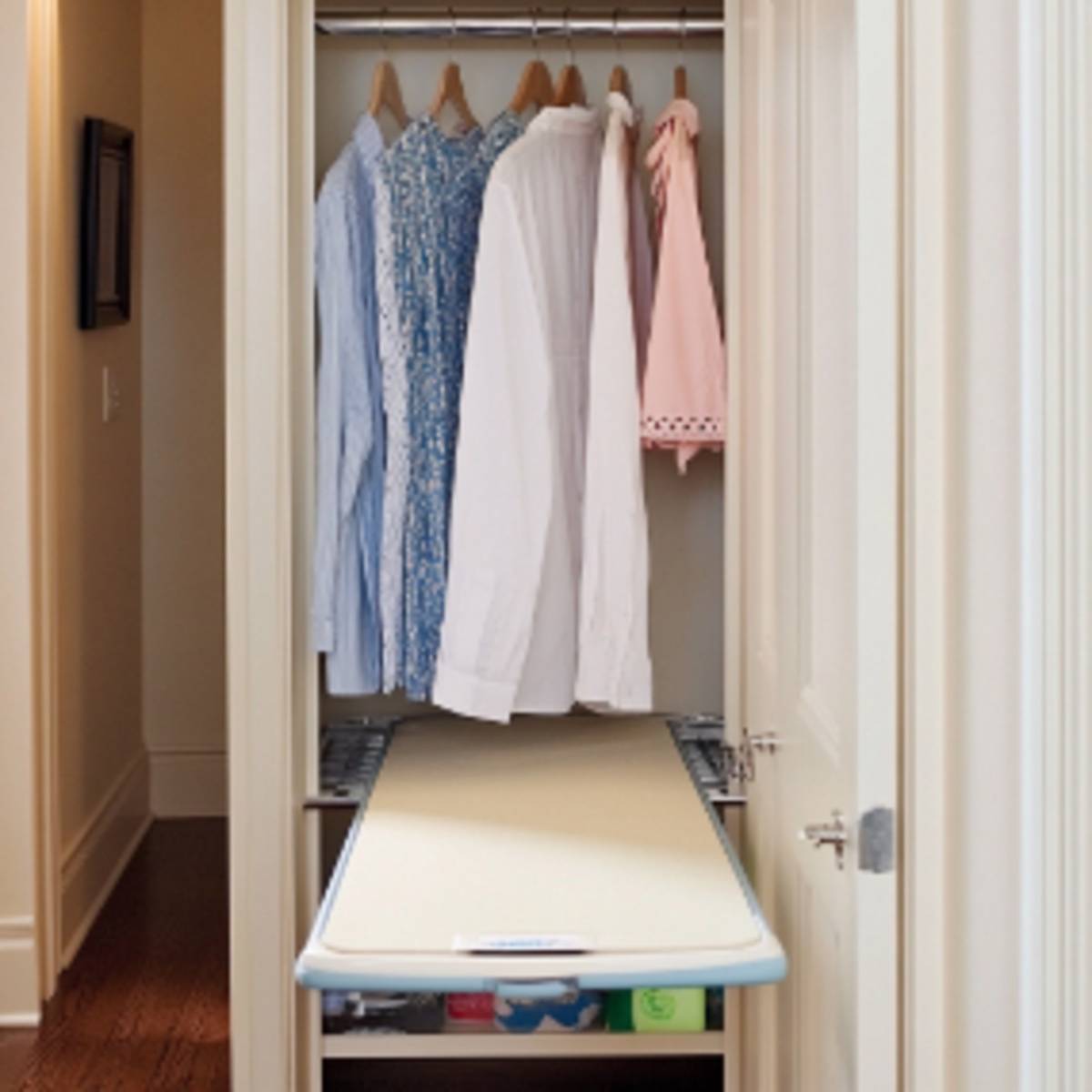 Fold-down ironing board