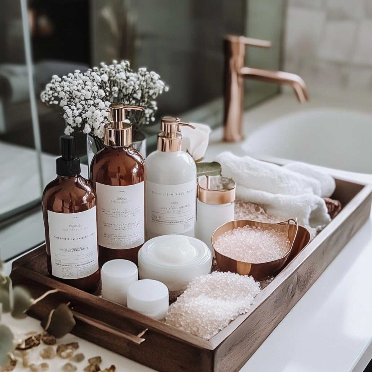 Luxury bath products and essential oils