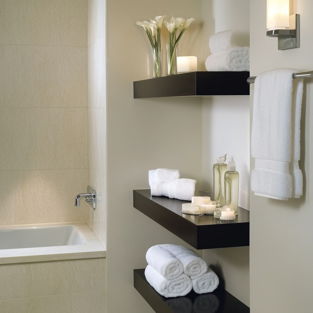 Floating shelves for elegant storage