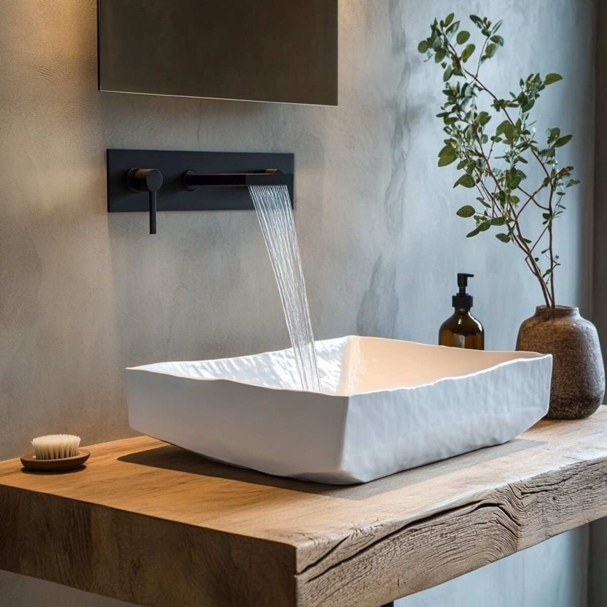 Waterfall or wall-mounted faucet