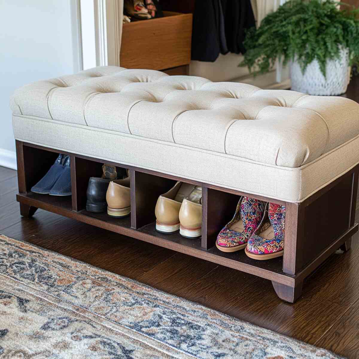 Shoe storage ottoman