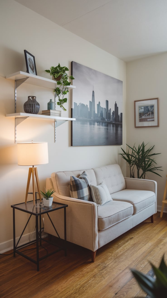 Floating Shelf Above Bed