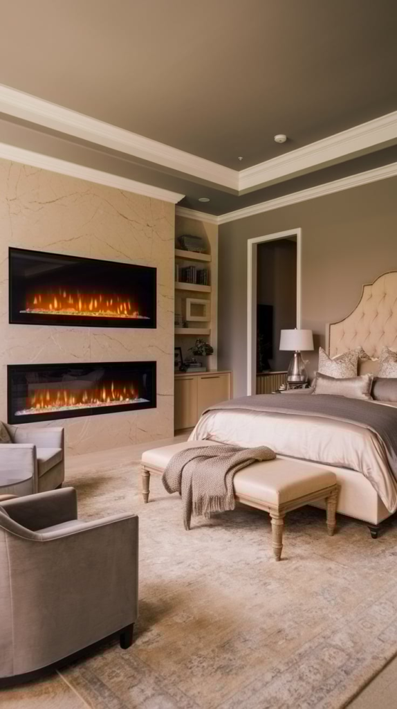 Fireplace in guest cottage