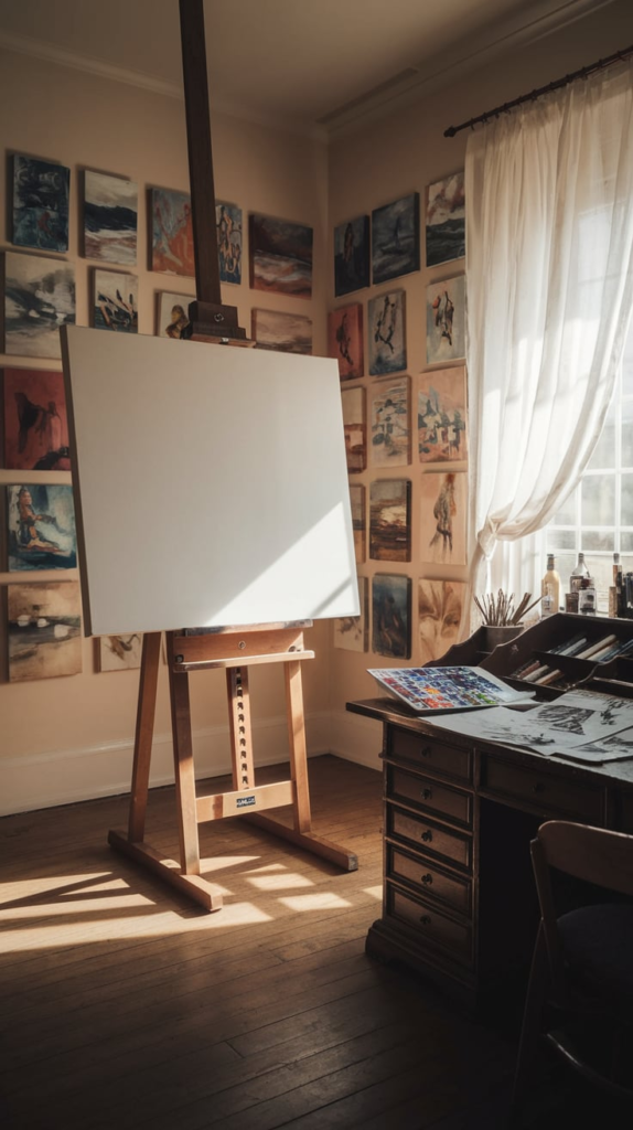 Art studio vibe in guest cottage