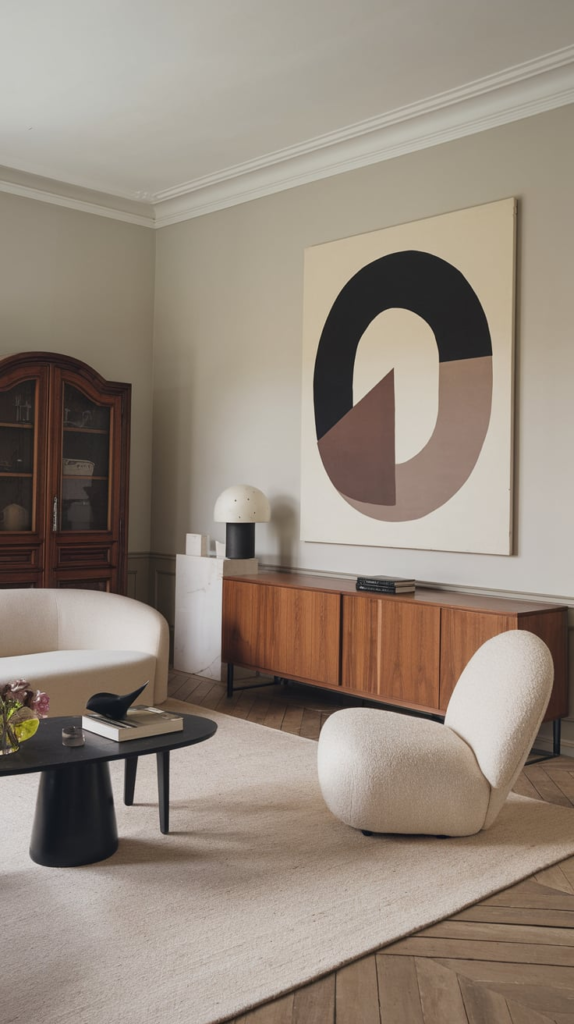 Gallery shelf in guest room