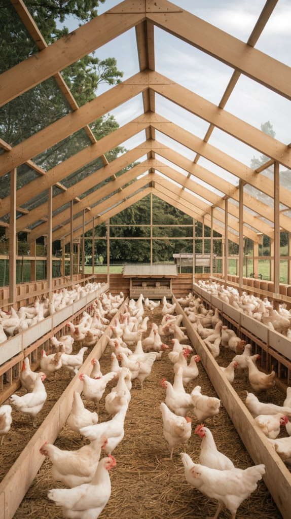 Farmhouse shed with chicken coop