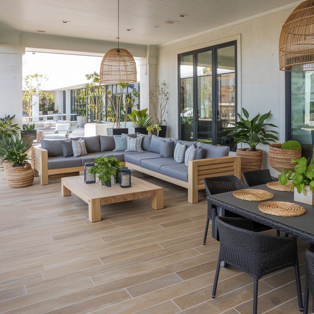 Stenciled Concrete Patio