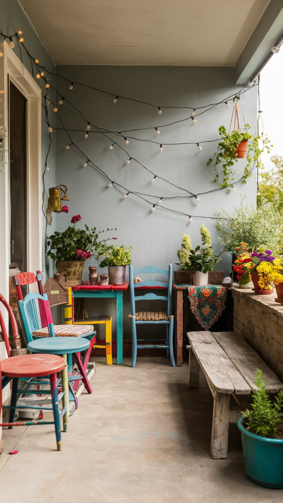 Outdoor rug on patio
