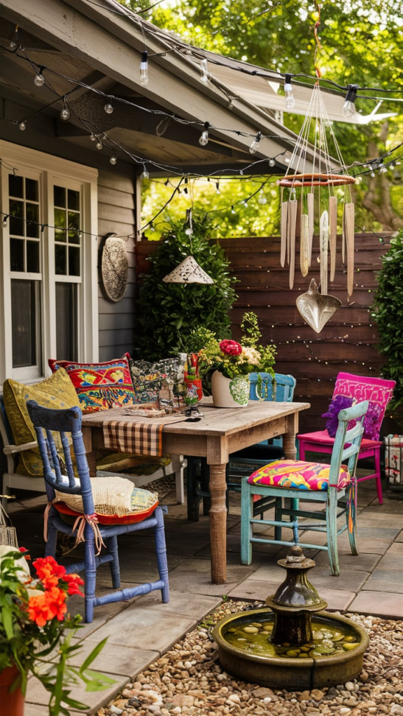 DIY fire pit on patio