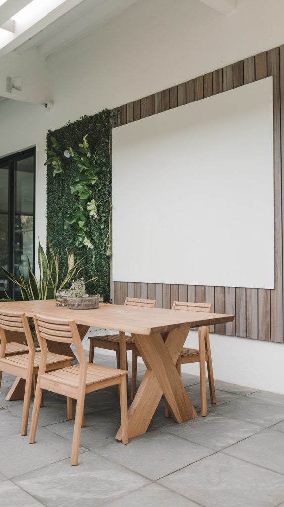 Upcycled planters on patio