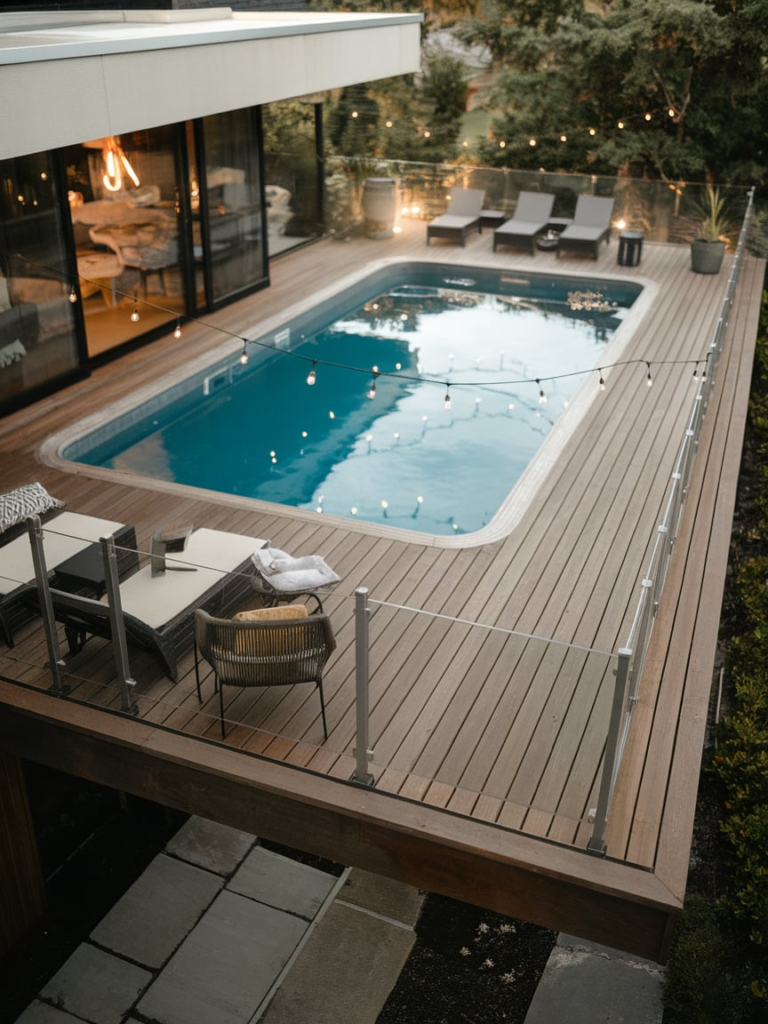 Beautiful backyard pool setup