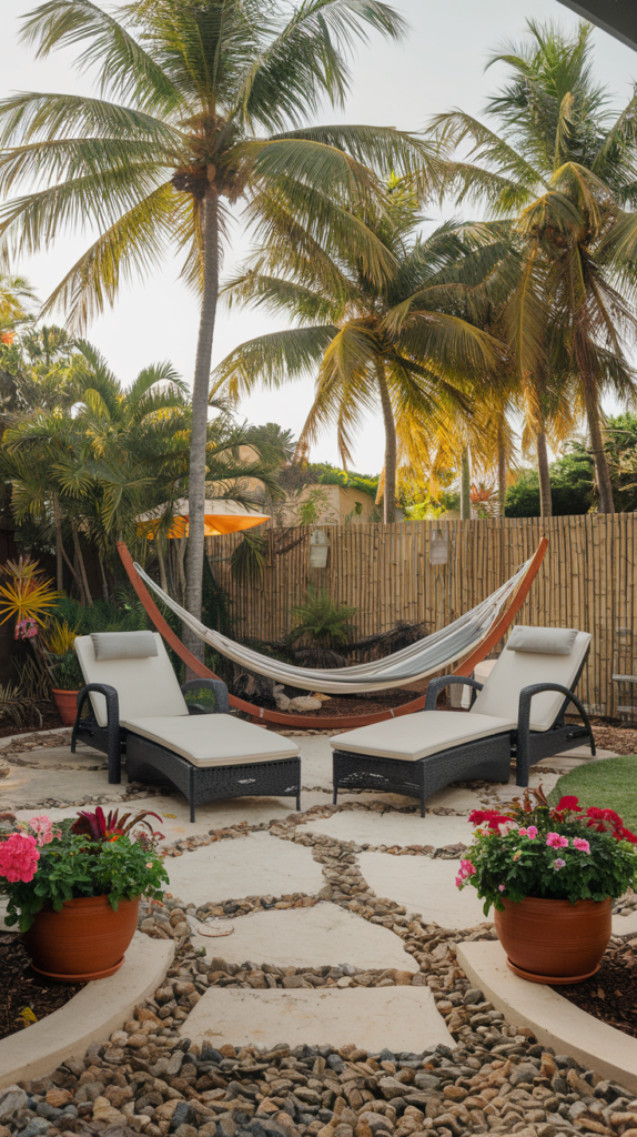 Painted concrete patio