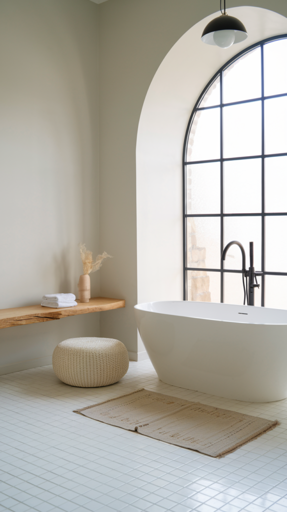 Natural elements in bathroom