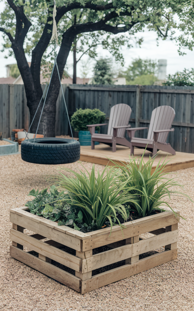 Colorful tire planters
