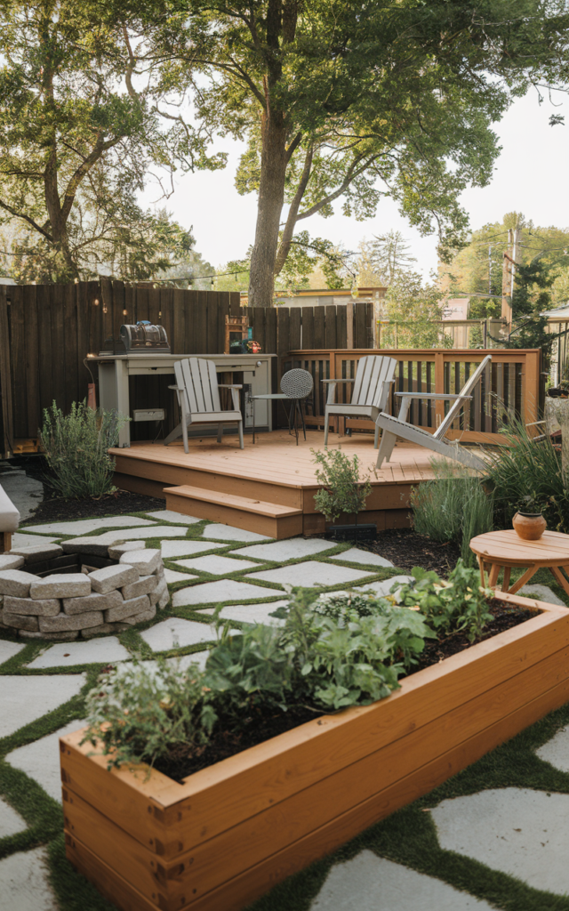 Deck made from reclaimed wood