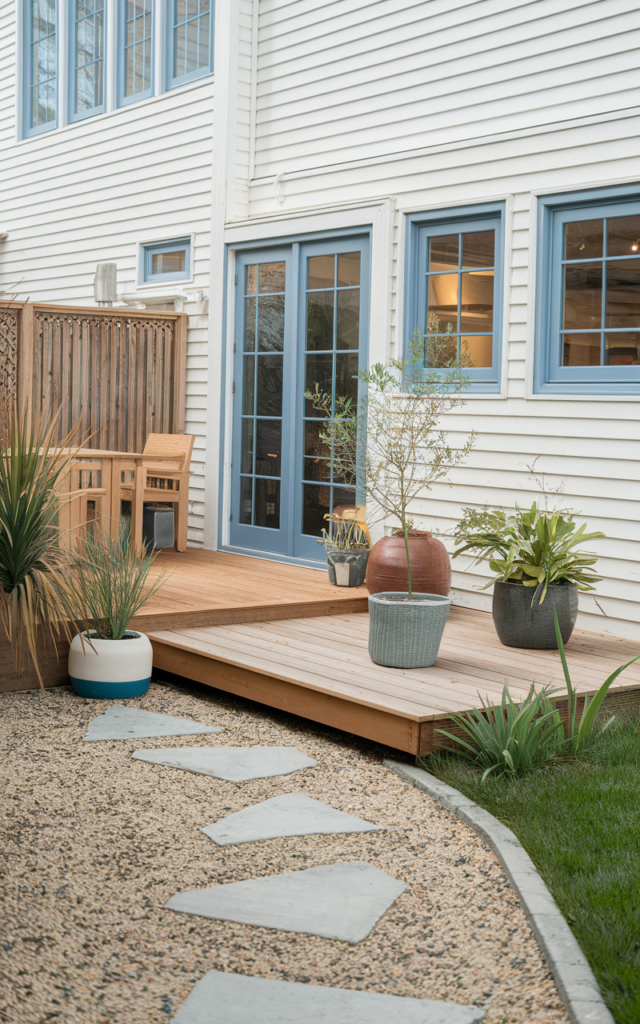 Outdoor rug on patio