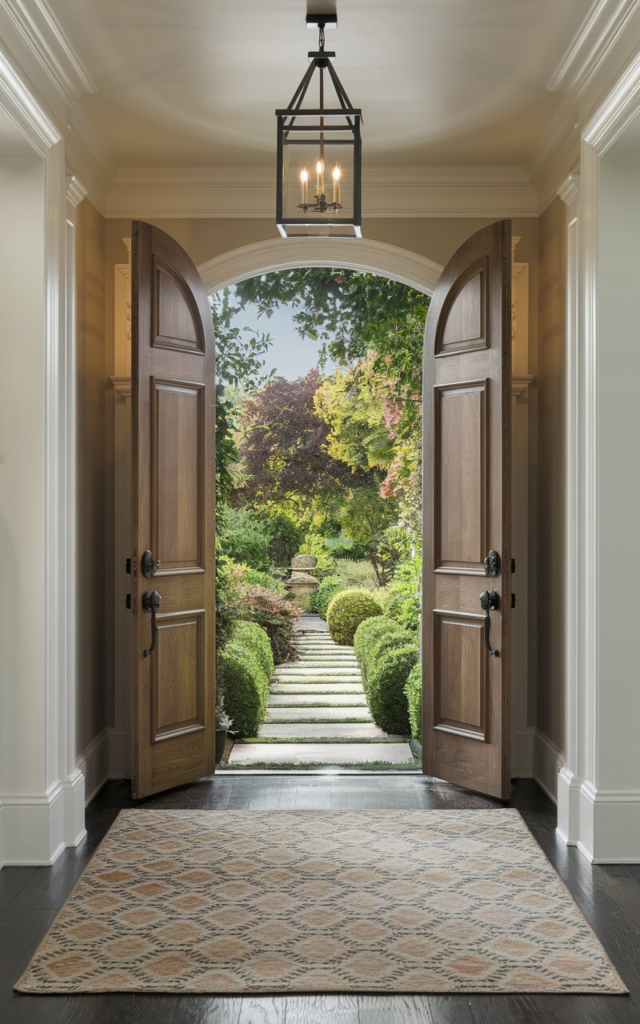 Mixed textures in entryway