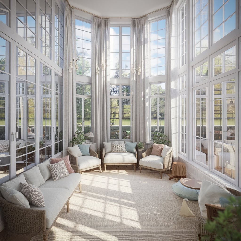 Layered Rugs and Poufs
