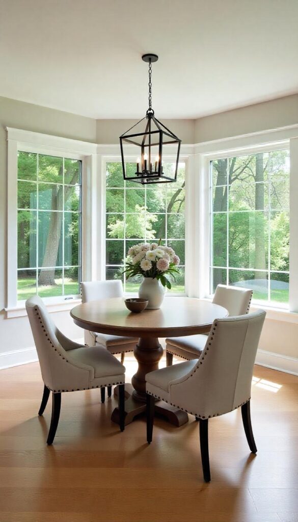 Minimalist sunroom dining