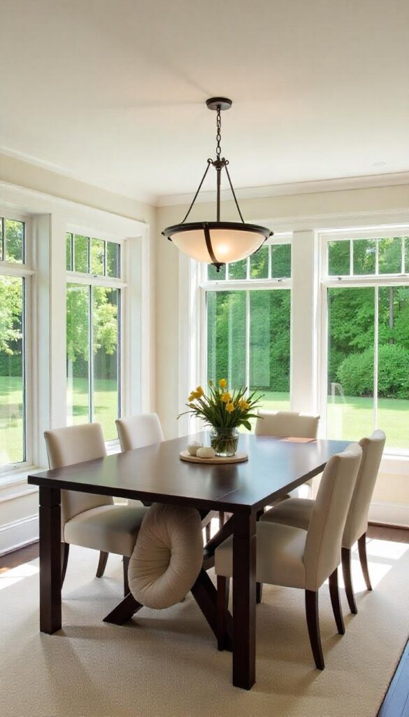 Scandinavian sunroom dining