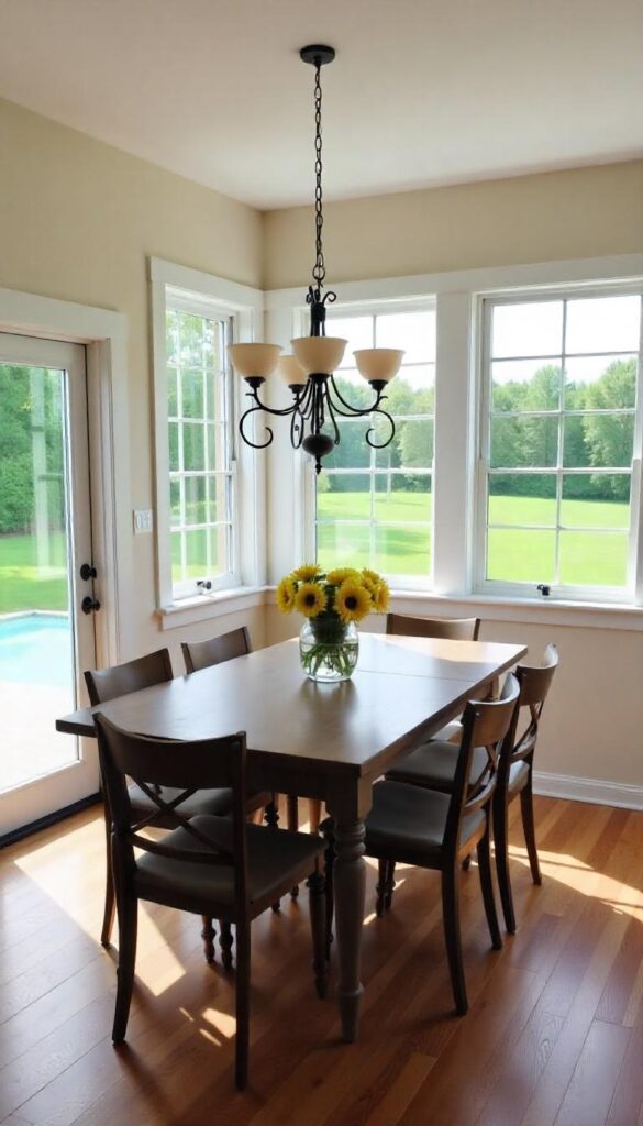 Indoor-outdoor sunroom dining
