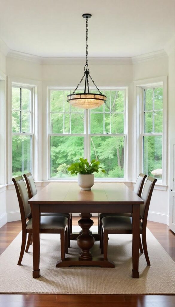 Monochrome sunroom dining