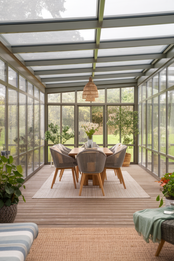 French style sunroom dining