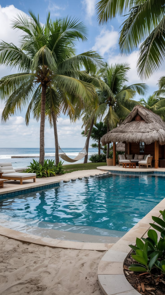Sunken Seating Area by Pool