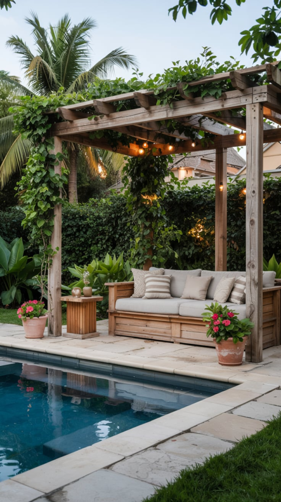 Swirling Mosaic Art in Cocktail Pool