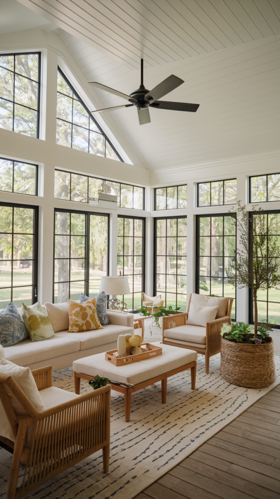 Sunroom with skylights