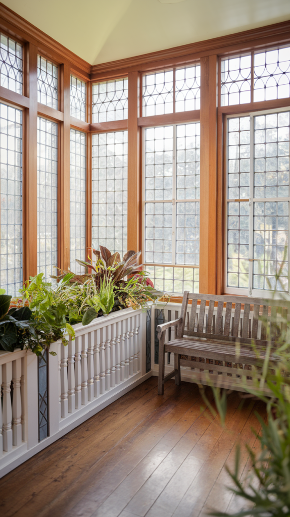 Sunroom with soft beige and grey tones