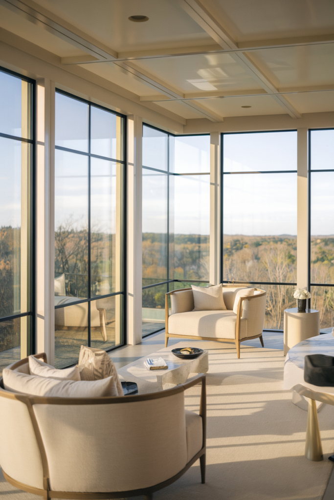 Zen-inspired sunroom with natural elements