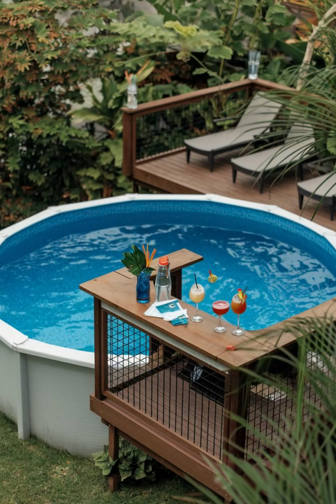 Pergola over pool deck