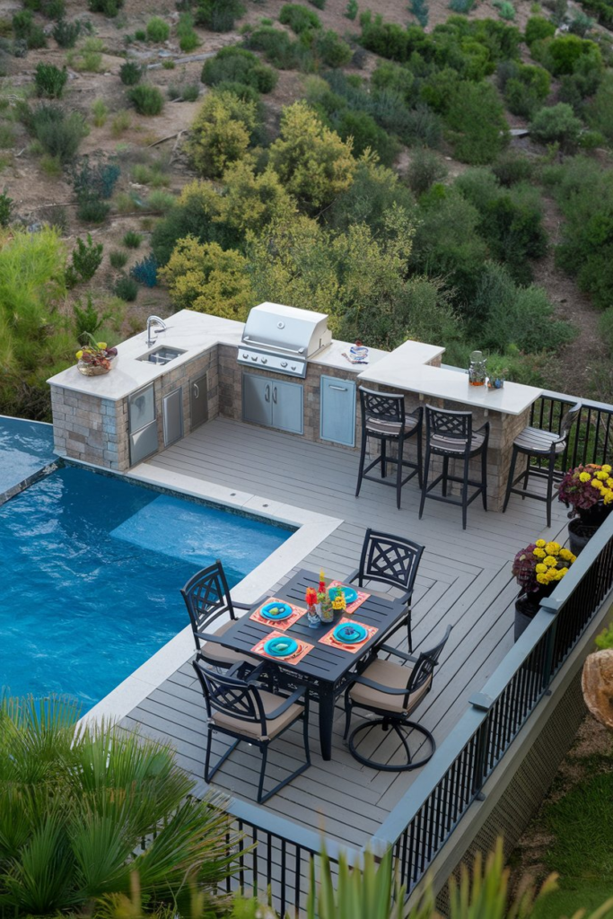 Privacy enclosed pool deck
