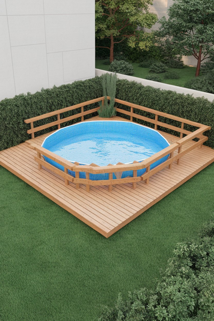 White coastal pool deck