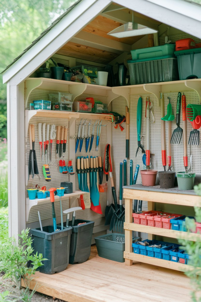 Small loft in potting shed for drying herbs