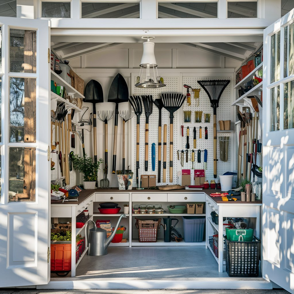 Potting shed with small viewing windows for birdwatching